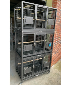 Parrot Supplies Triple Breeding / Display Parrot Cage - Antique 